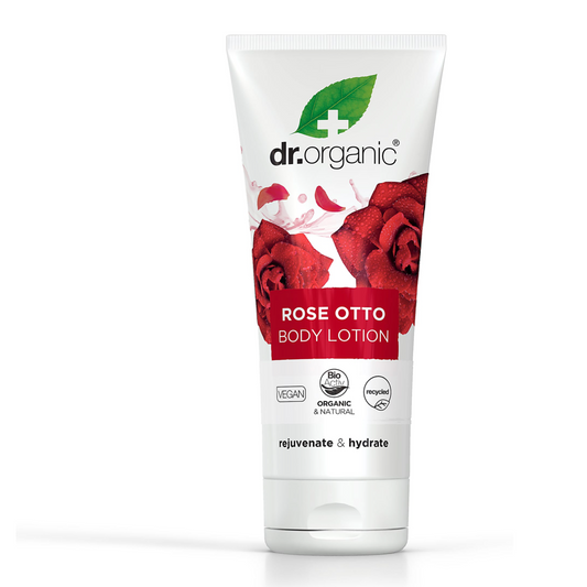 Dr Organic Body Lotion 200ml, Rose Otto {Rejuvenate & Hydrate}