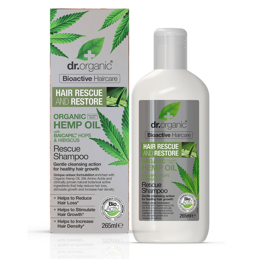 Dr Organic Rescue Shampoo 265ml, Hemp Oil