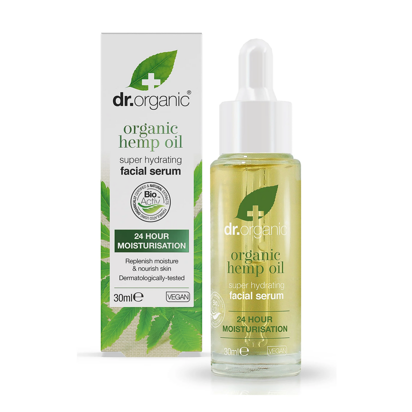 Dr Organic Face Serum 30ml, Hemp Oil {Super Hydrating}