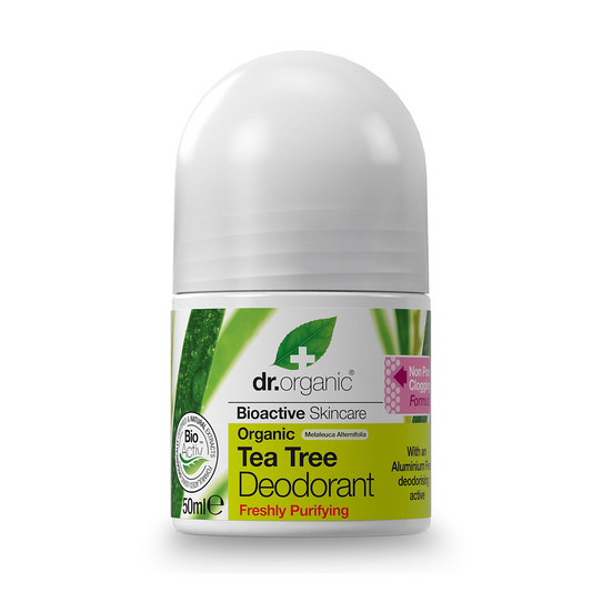 Dr Organic Roll-on Deodorant 50ml, Organic Tea Tree
