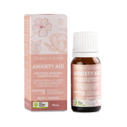 Lively Living Organic Essential Oil 10ml, Anxiety Aid Blend