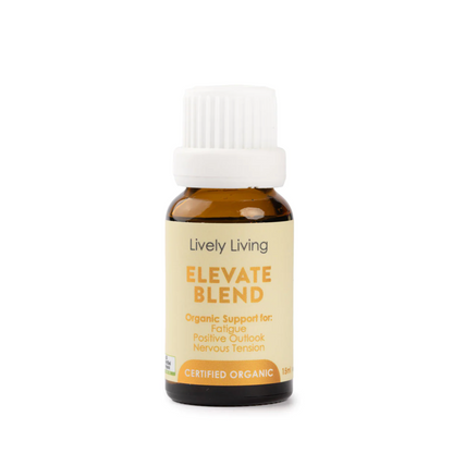 Lively Living Organic Essential Oil Elevate Blend 15ml, Support For Fatigue & Nervous Tension