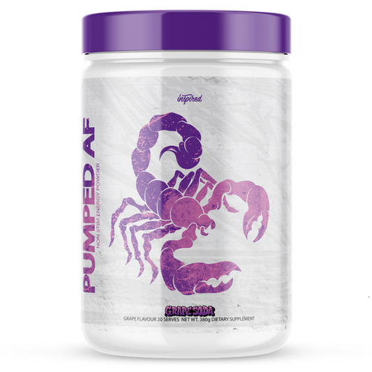Inspired Nutraceuticals Pumped AF 20 Servings, Grape & Soda {Grape Flavour}