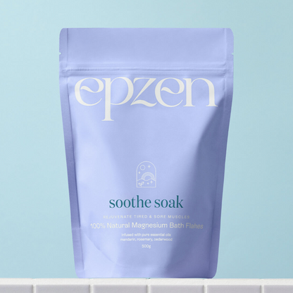 EpZen 100% Natural Magnesium Bath Flakes 500g, Soothe Soak