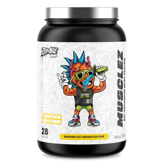 Zombie Labs Musclez Bio-Enhanced Whey Protein 910g, Banana Ice Cream {Limited Edition}