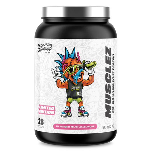Zombie Labs Musclez Bio-Enhanced Whey Protein 910g, Strawberry Milkshake {Limited Edition}