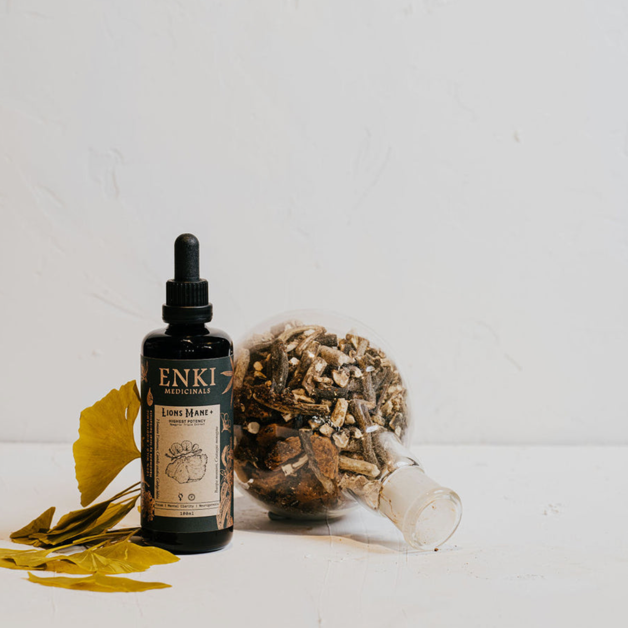 Enki Apothecary Lion's Mane Mushroom Tonic 50mL, Broad Spectrum spagyric Triple Extract