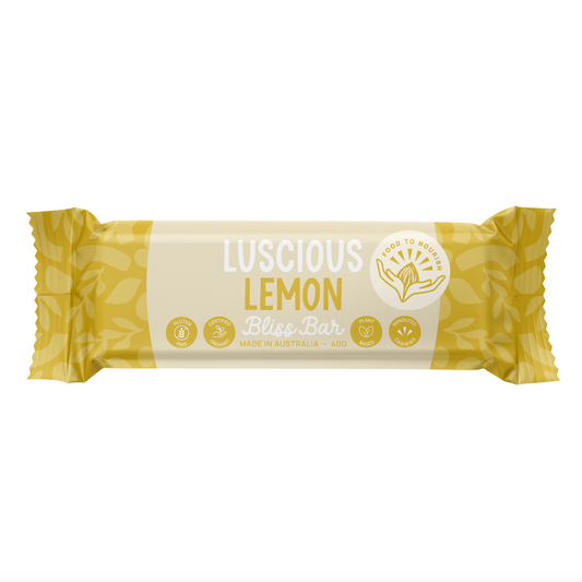 Food To Nourish Bliss Bar 40g Or Box of 12, Luscious Lemon