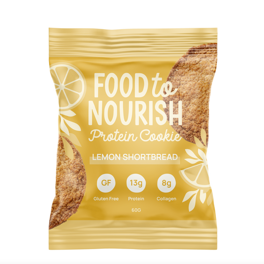 Food To Nourish Protein Cookie 60g Or Box of 12, Lemon Shortbread