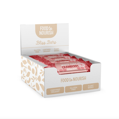 Food To Nourish Bliss Bar 40g Or Box of 12, White Choc Cranberry