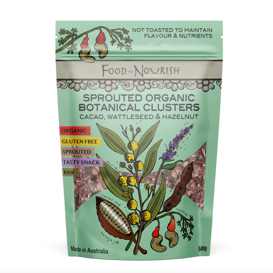 Food To Nourish Sprouted Botanical Clusters 250g Or 500g, Cacao Hazelnut & Wattleseed