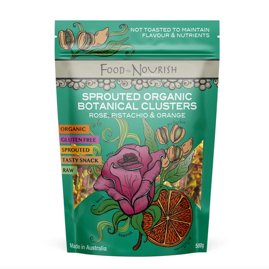 Food To Nourish Sprouted Botanical Clusters 250g, Rose, Pistachio & Orange