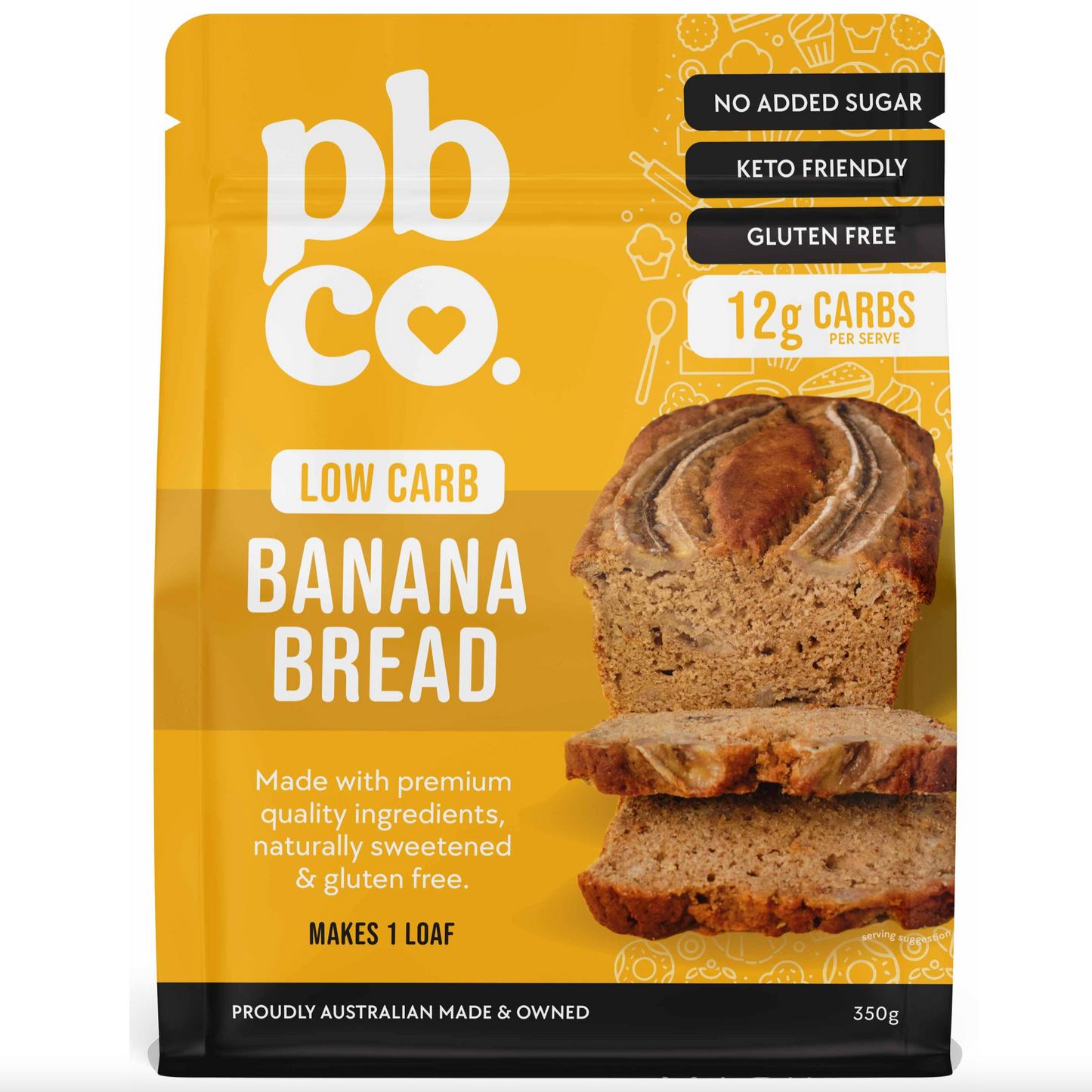 PBCo Low Carb Mix 350g, Banana Bread Mix