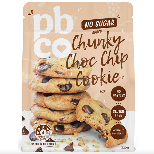 PBCo Sugar Free Mix 320g, Chunky Choc Chip Cookie Mix