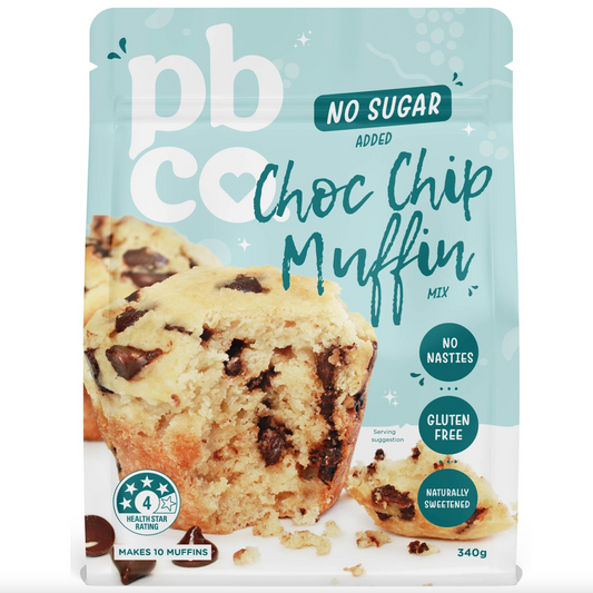 PBCo Sugar Free Mix 340g, Choc Chip Muffin Mix
