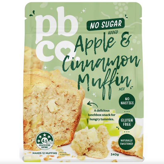 PBCo Sugar Free Mix 340g, Apple & Cinnamon Muffin Mix