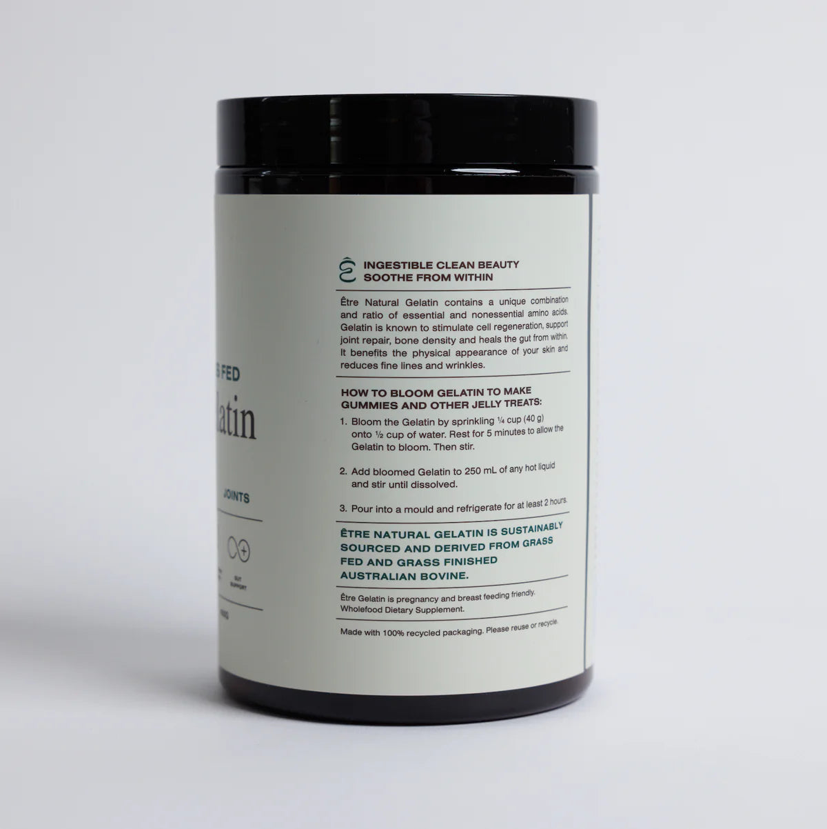 Etre Health Australian Grass Fed Natural Gelatin 400g, Unflavoured For Skin hair Gut & Joints