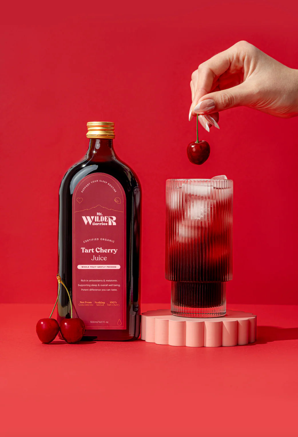 Mt. Wilder Berries Certified Organic Tart Cherry Juice 500mL, Rich In Antioxidants