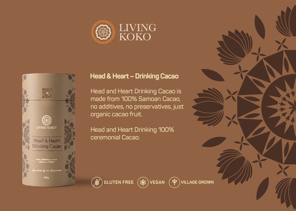 Living Koko Head & Heart Drinking Cacao 100g & 250g, The Purist Form 100% Cacao