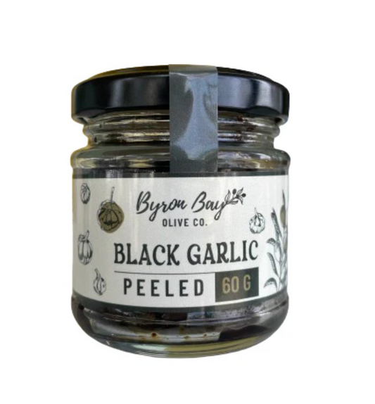 Byron Bay Olive Co. Black Garlic Peeled 60g, Fermented Superfood