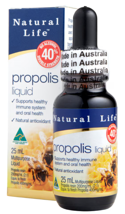 Natural Life Propolis Liquid No Alcohol (40%) Double Strength 25mL, 200mg/mL