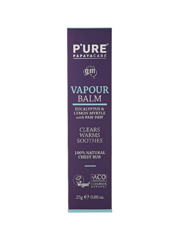 P'ure Papayacare Vapour Balm 25g, Eucalyptus & Lemon Myrtle with Paw Paw