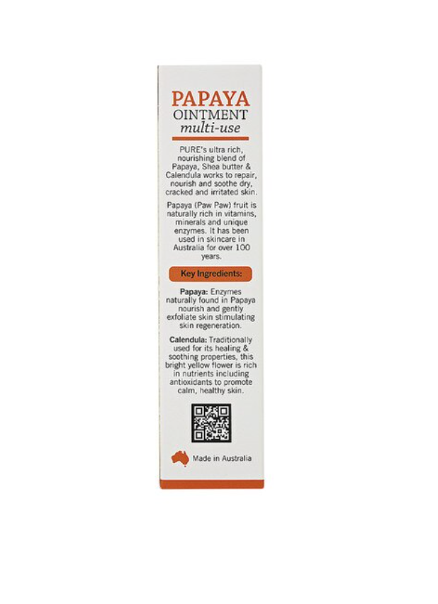 P'ure Papayacare Papaya Ointment 25g, Natural Paw Paw With Calendula