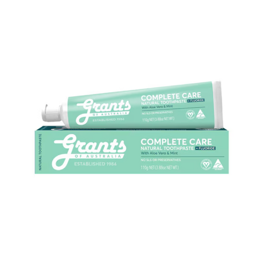 Grants Natural Toothpaste 110g, Complete Care + Fluoride With Aloe Vera & Mint