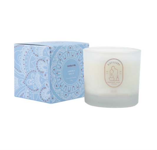 Distillery Fragrance House Triple Scented Soy Candle 190g, SOULFUL; Jasmine & Vanilla