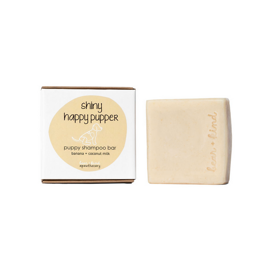 Bear + Kind Shiny Happy Pupper Shampoo Bar 130g, With Banana & Coconut Milk