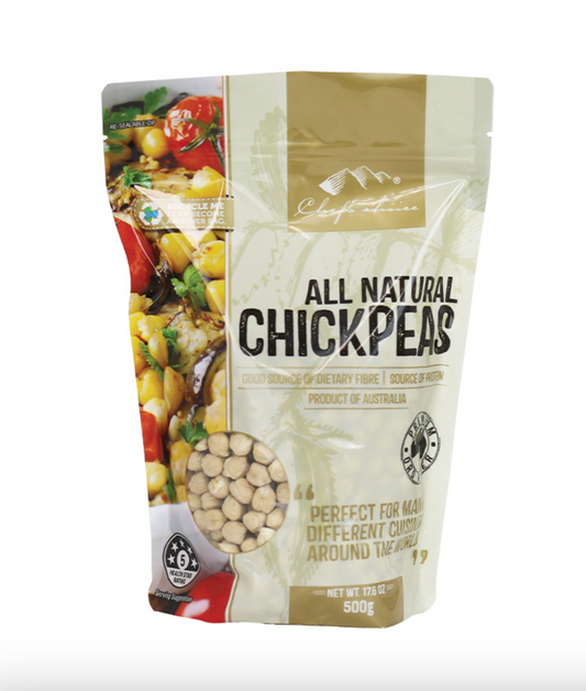 Chef's Choice All Natural Chickpeas 500g, Australian Product