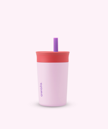 #NEW Owala Kid's Tumbler Stainless Steel 12oz, Spill Resistant & Insulated, Lilac Rocket