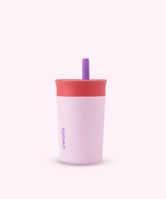 #NEW Owala Kid's Tumbler Stainless Steel 12oz, Spill Resistant & Insulated, Lilac Rocket