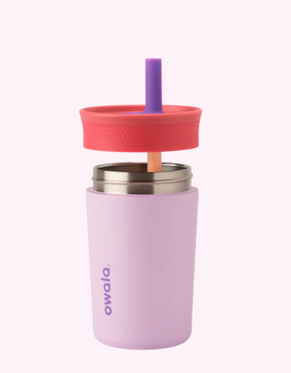 #NEW Owala Kid's Tumbler Stainless Steel 12oz, Spill Resistant & Insulated, Lilac Rocket