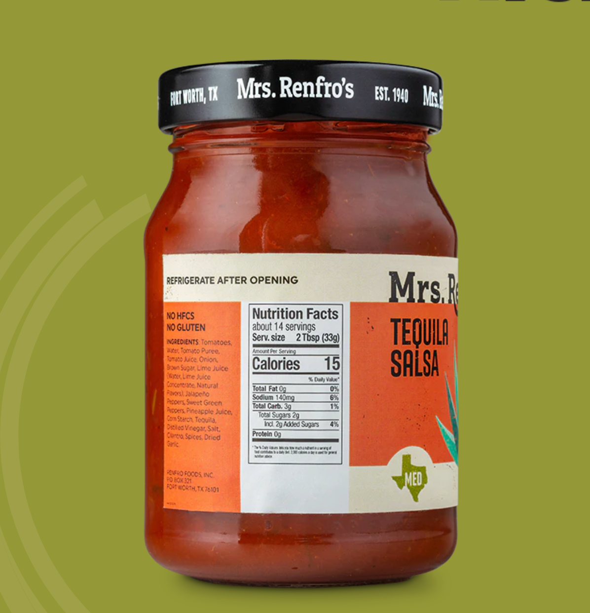 Mrs. Renfro's Tequila Salsa 454g, No HCFS & No Gluten