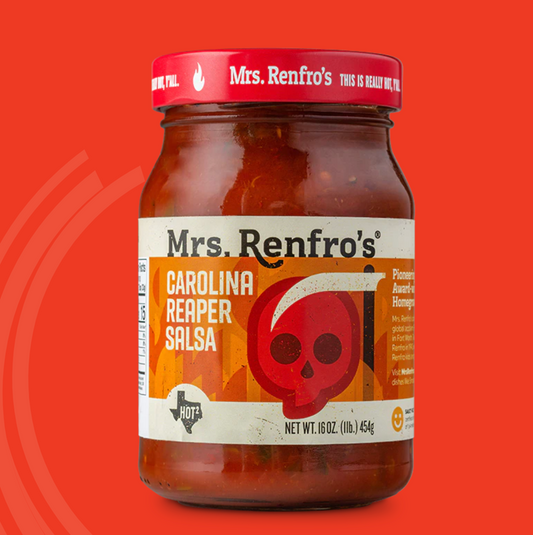 Mrs. Renfro's Hottest Level Carolina Reaper Salsa 454g, Gluten Free Straight From Texas