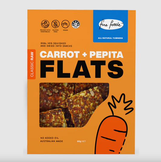 Fine Fettle Flats Crackers 80g, Carrot & Pepita