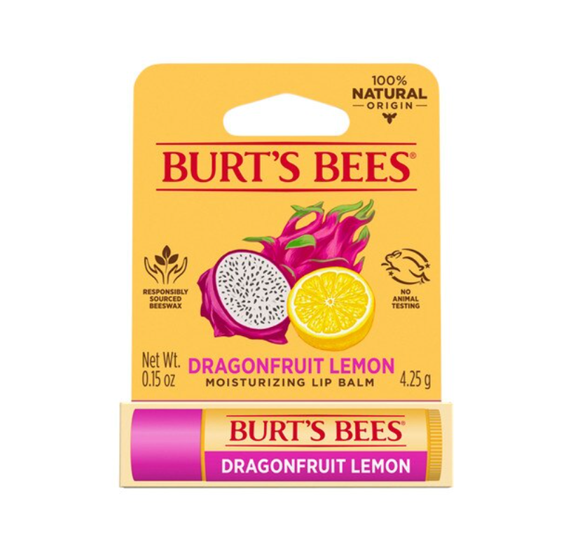 Burt's Bees Moisturising Lip Balm 4.25g, Dragonfruit Lemon