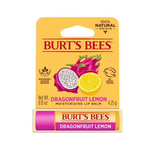 Burt's Bees Moisturising Lip Balm 4.25g, Dragonfruit Lemon