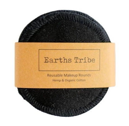 Earths Tribe Reusable Hemp Makeup Rounds 10 Pack, Black