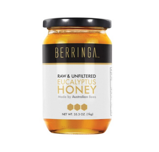 Berringa 100% Organic Raw & Natural Eucalyptus Honey 1kg, Made By Aussie Bees