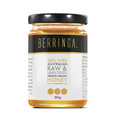 Berringa 100% Pure Australian Raw & Natural Honey 500g, Certified Organic