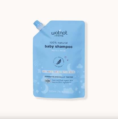 Wotnot Naturals 100% Natural Baby Shampoo Refill Pack 500mL, With Natural Colloidal & Oatmeal