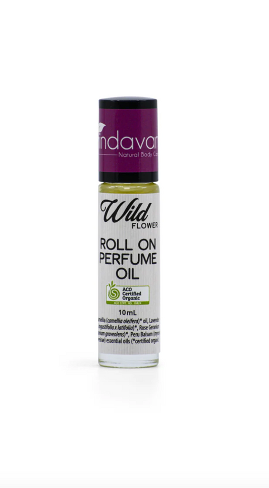 Vrindavan Organic Roll-On Perfume Oil 10ml, Wild Flower