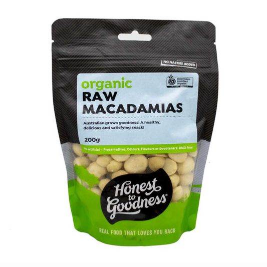 Honest To Goodness Organic Raw Macadamia Nuts 200g, A Perfect & Healthy Snack