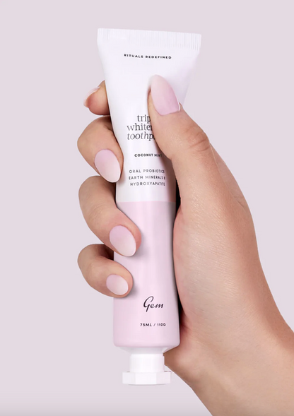 Gem Triple Whitening Toothpaste Coconut Mint 100g, High Performance Whitening