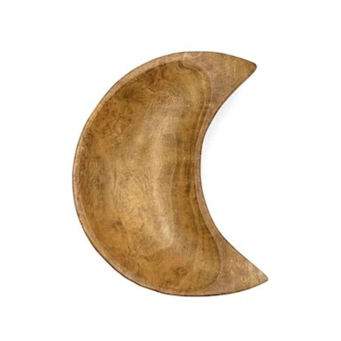 Tulsi Wooden Bowl 9cm, Crescent Moon Design