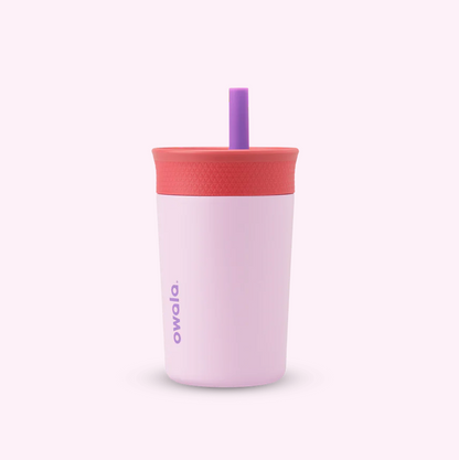 Owala Kid's Tumbler Stainless Steel 12oz, Spill Resistant & Insulated, Lilac Rocket