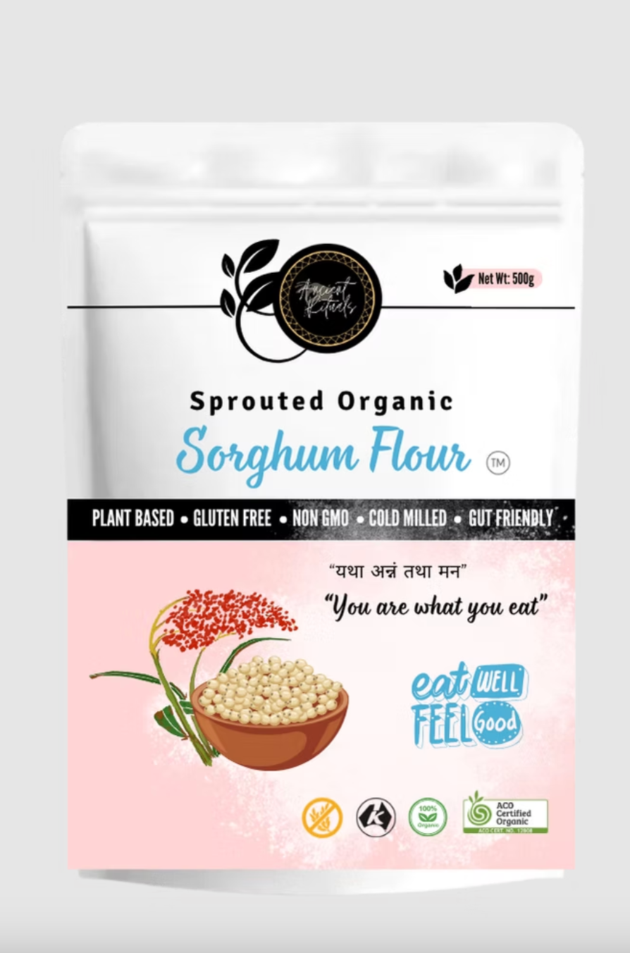 Ancient Rituals Sprouted Sorghum Flour 500g, Cold Milled & 100% Organic