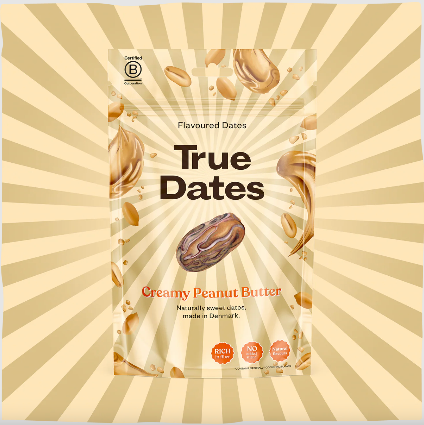 True Dates Creamy Peanut Butter Flavoured Dates 100g, Naturally Sweet